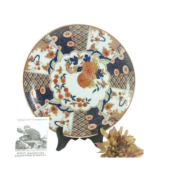 Asian Decor Plate Rep. of China Floral Design Chop Marked - Picture 6 of 7